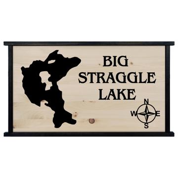 Big Straggle Lake Custom Wood Lake Sign – Custom Create